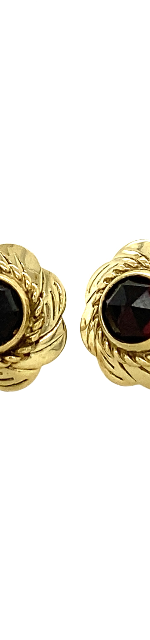 Vintage 14K Gold Stud Earrings with Garnet
